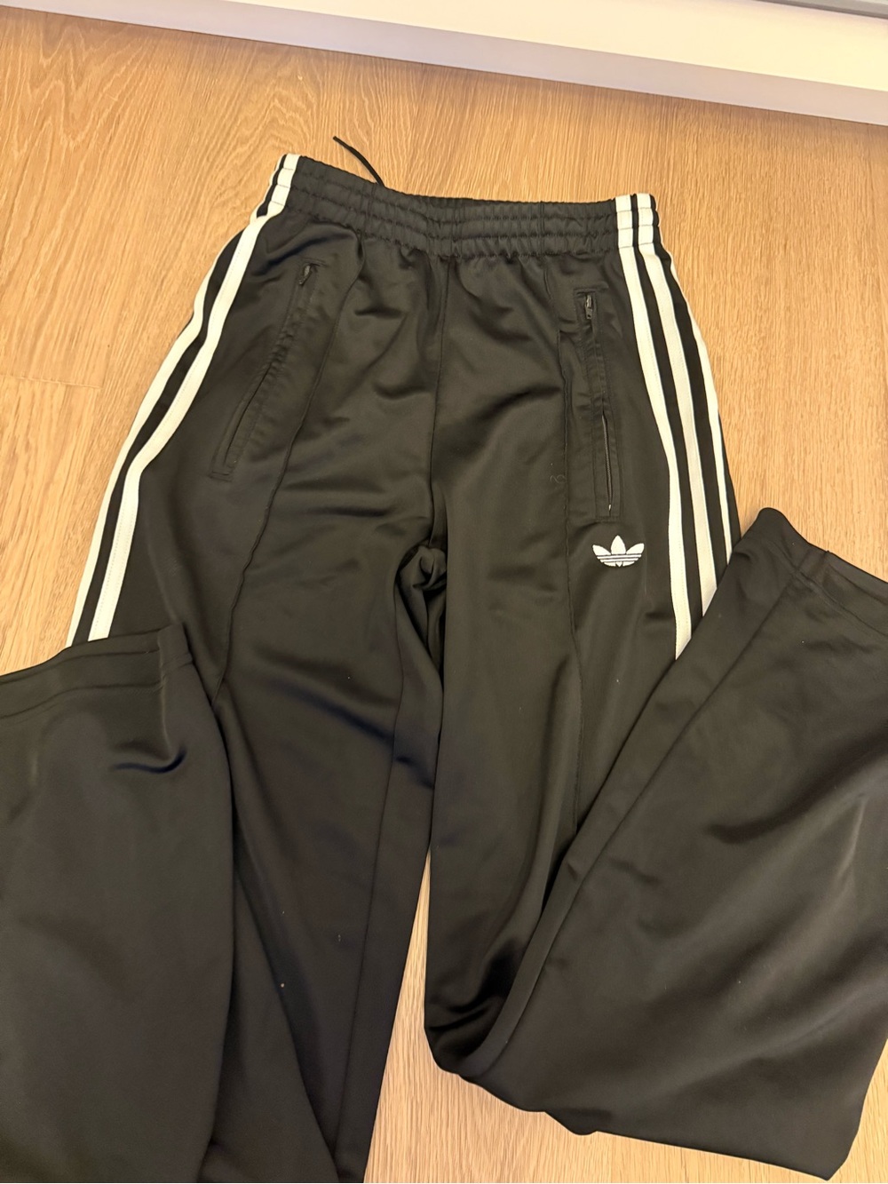adidas Black Jogger Pants with White Three Stripes